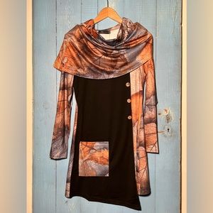 Just fashion Now Fall Cowl Neck Top Tunic small